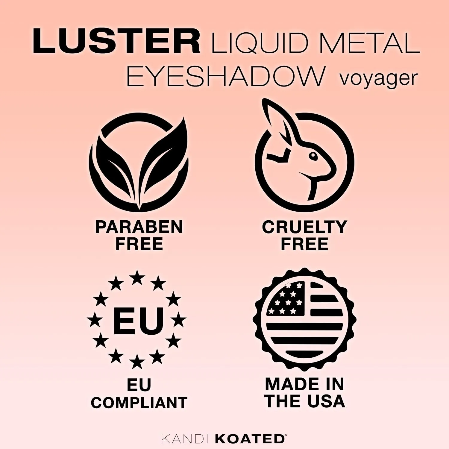 Kandi Koated Luster Liquid Metal Eyeshadow [Voyager] Liquid Eye Paint with Shimmery Finish | Rich Colors, Paraben-Free, Cruelty-Free Eyeshadow | Beauty & Makeup