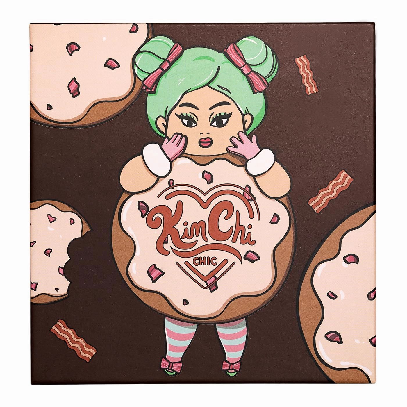 Kimchi Chic Donut Collection Eyeshadow Palette - 16 Matte, Pigment, & Glitter Shadows, Versatile for Day to Night Looks, Cruelty Free, Maple Bacon Glaze
