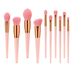 Kits Sets 10 Pcs Cosmetic Mini Brush Eyeshadow Tools Eyebrow Makeup Brush Hot Makeup Accessories, AsShown(One Size,AsShown)