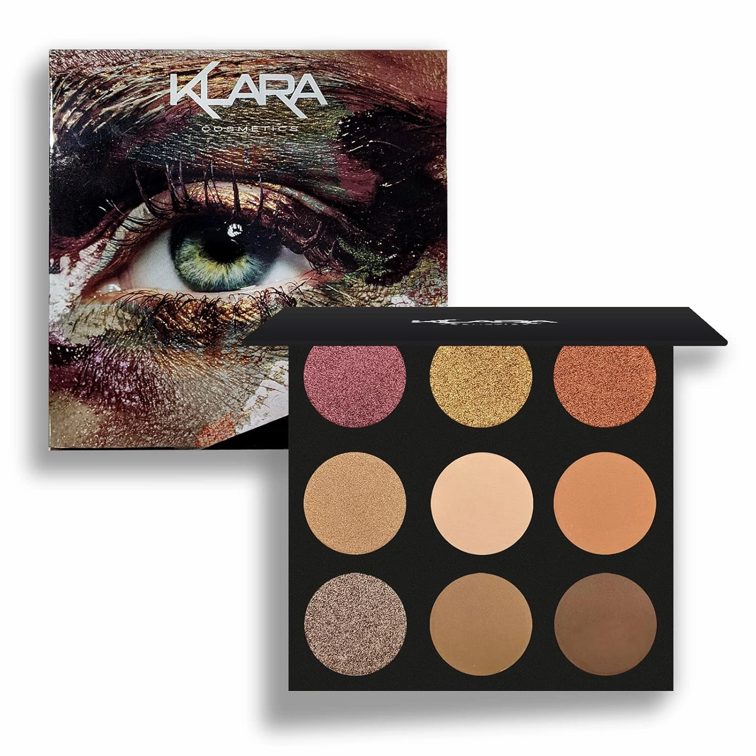 Klara Cosmetics Klara Cosmetics Coachella Creamy Earthy Bronze Nude Tone Blendable Buildable Crease-free Easy-blend Long Lasting Waterproof 100% Color Pigment Eyeshadow Palette (Model: KC-COACH1)