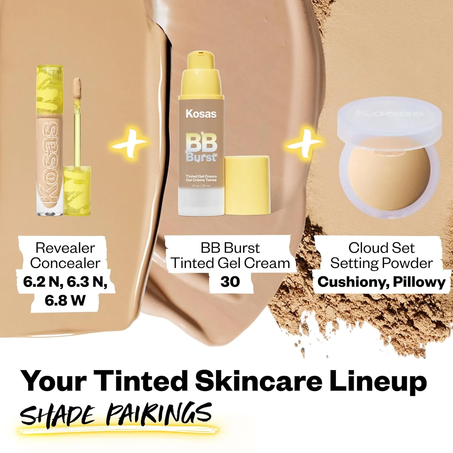 Kosas BB Burst Tinted Face Gel Cream - Supports Healthy Collagen, Smoothes Skin, Hydrates & Moisturizes - Lightweight Buildable Coverage - Medium Tan Neutral Cool 30, (1 Oz/30 ML)