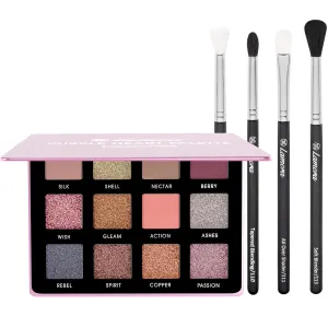 Lamora Eyeshadow Palette (Rose) with Eyeshadow Blending Brushes