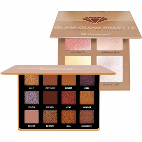 Lamora Bronze Smokey Eyeshadow Palette with Powder Highlighter Palette