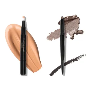 LAURA GELLER NEW YORK Waterproof Eye Spackle Eyeshadow Primer   Swipe-n-Line Dual-Ended Eyeshadow and Eyelienr Stick, Smoky (Charcoal/Shimmery Grey)