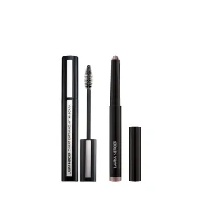 Laura Mercier Caviar Stick Cream Eyeshadow: Shimmer Finish, 24HR Wear, Long Lasting, Rich Color, Easily Blendable and Buildable, Waterproof, Smoky Quartz   Caviar Extravagant Mascara Bundle