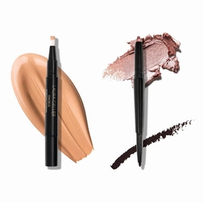 LAURA GELLER NEW YORK Waterproof Eye Spackle Eyeshadow Primer   Swipe-n-Line Dual-Ended Eyeshadow and Eyeliner Stick, Classic (Onyx/Champagne)