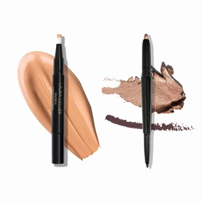 LAURA GELLER NEW YORK Waterproof Eye Spackle Eyeshadow Primer   Swipe-n-Line Dual-Ended Eyeshadow and Eyeliner Stick, Natural (Toasted-Brown/Rich Chestnut)