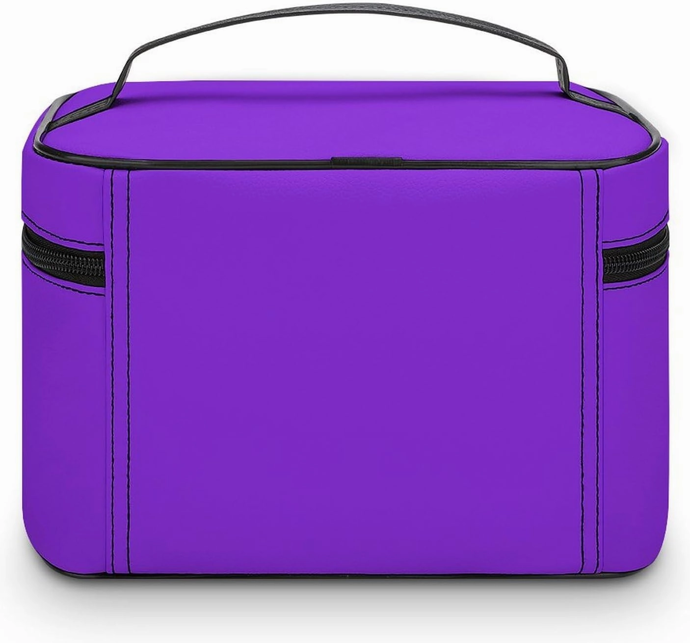 Leather Cosmetic Case, Blue Violet Portable Makeup Bag Organizer Large Capacity Travel Toiletry Bag with Zipper