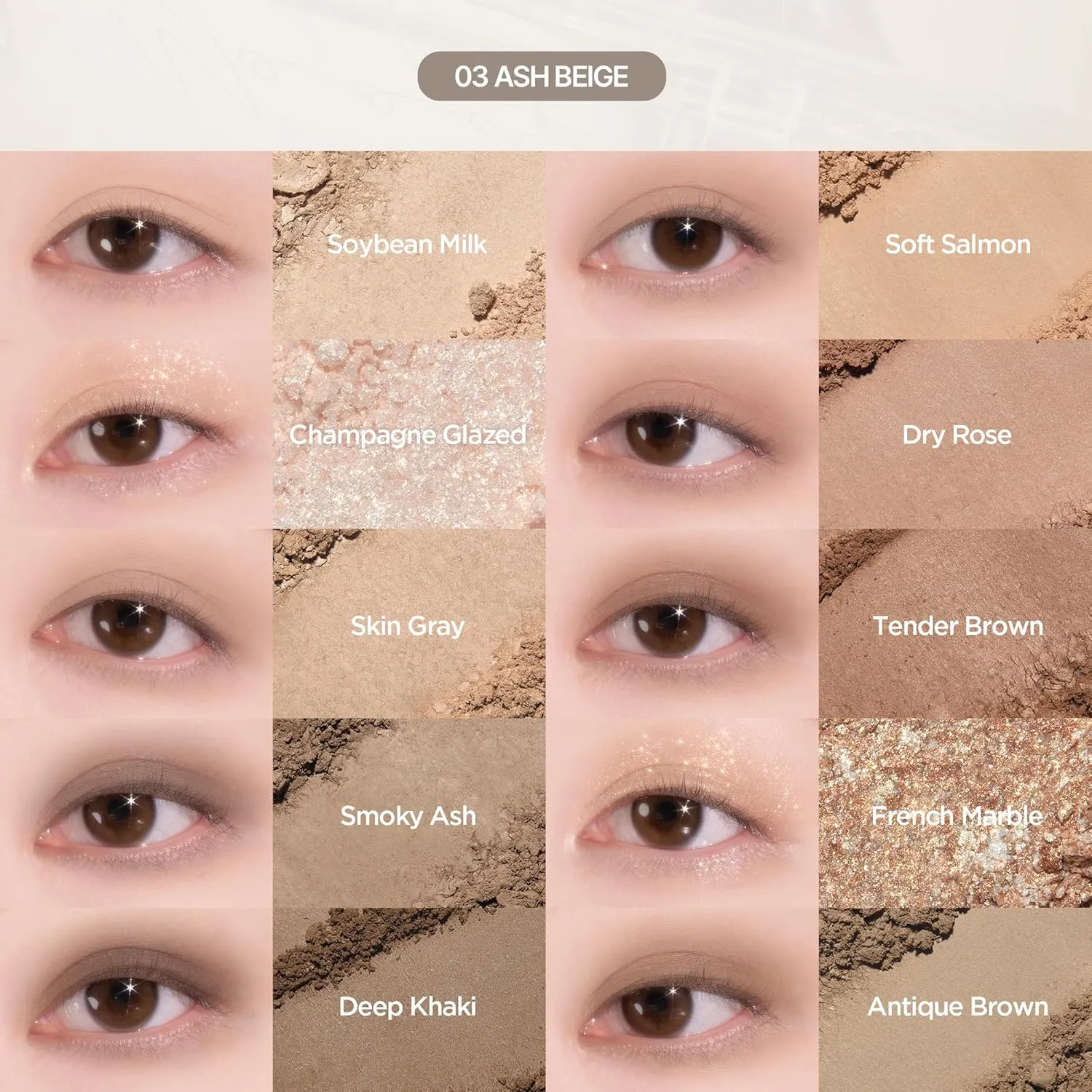 lilybyred Mood keyboard eyeshadow palette | Soft neutral ash color, Long-Wearing, glitter, Clear watercolor | Palette With Easy Color Matching For All | K-beauty (03#Ash Beige)