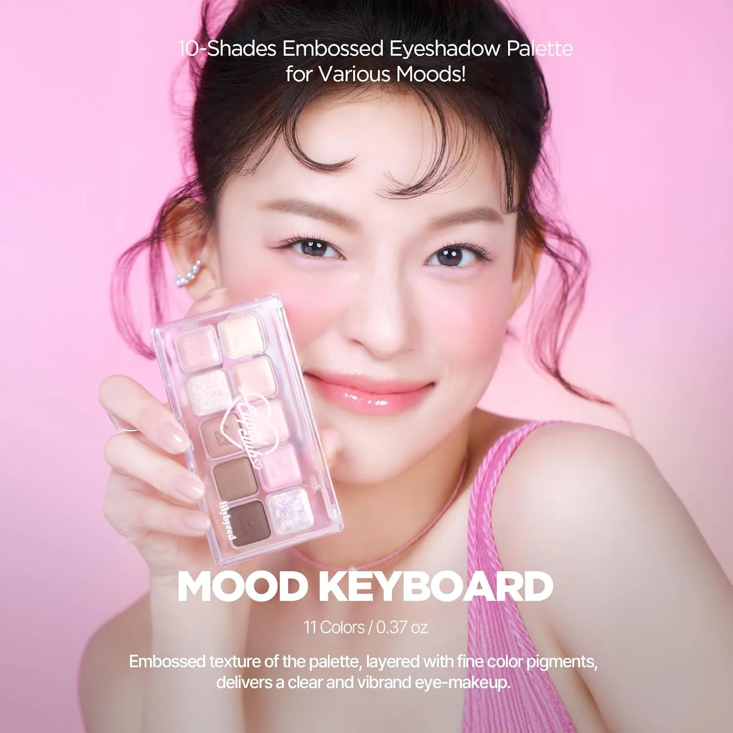lilybyred Mood keyboard eyeshadow palette | Soft neutral ash color, Long-Wearing, glitter, Clear watercolor | Palette With Easy Color Matching For All | K-beauty (03#Ash Beige)