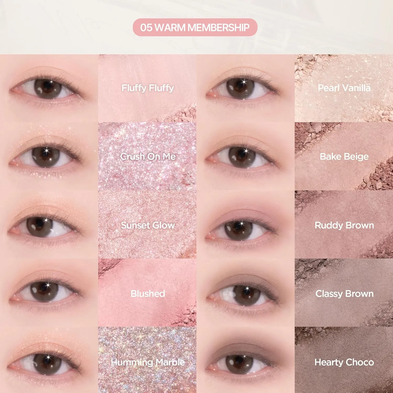 lilybyred Mood keyboard eyeshadow palette | Soft neutral ash color, Long-Wearing, glitter, Clear watercolor | Palette With Easy Color Matching For All | K-beauty (05#Warm membership)