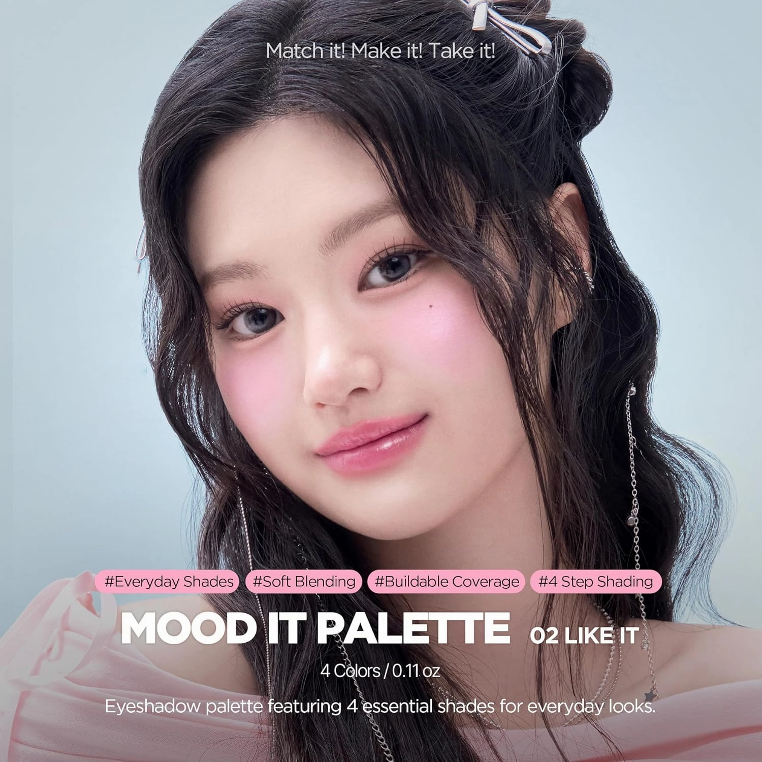 lilybyred Mood It Palette | 4-Shade Korean Eyeshadow Palette, Pre-Matched Personal Tone, Soft Blending, Buildable Coverage, Matte & Shimmer Finish, Daily Wear, Compact Size (04 Attention It)
