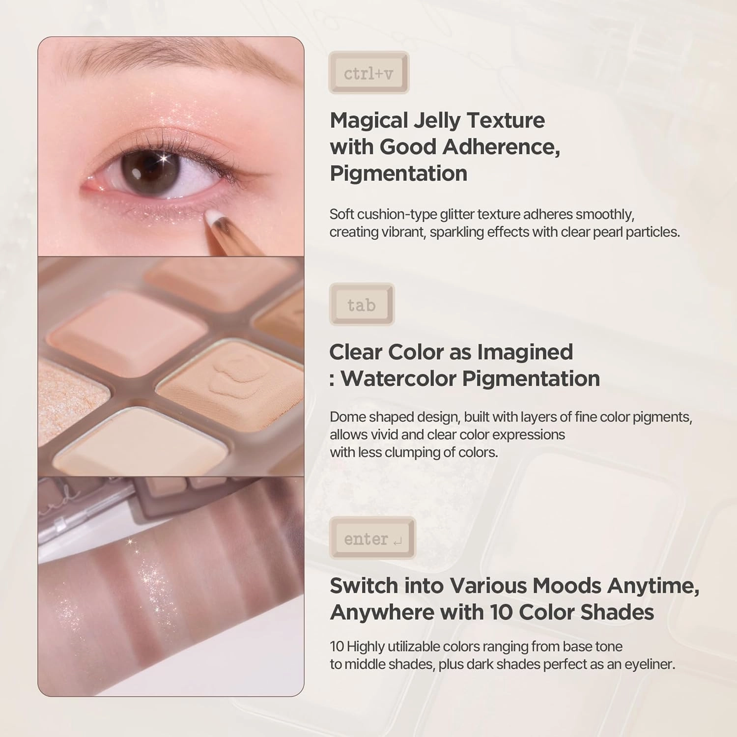 lilybyred Mood Keyboard | 10-Shade Korean Eyeshadow Palette, Highly Pigmented, Matte, Shimmer & Jelly Glitter, Smooth. Blendable, Long-Lasting, Dome-Shaped Design (08 Lavender Dial)