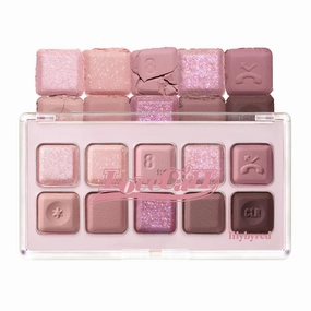 lilybyred Mood Keyboard | 10-Shade Korean Eyeshadow Palette, Highly Pigmented, Matte, Shimmer & Jelly Glitter, Smooth. Blendable, Long-Lasting, Dome-Shaped Design (08 Lavender Dial)