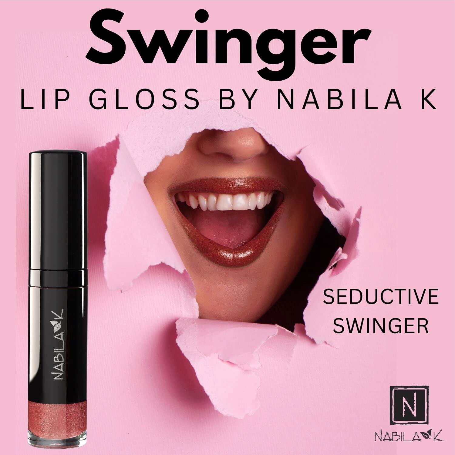Lip Gloss - Moisturizing Lip Color Derived from Natural Pigments for Shimmery Sheen - Cruelty-Free, No Sulfates, Parabens, Phthalates - 0.25 oz - Pearlized - Swinger