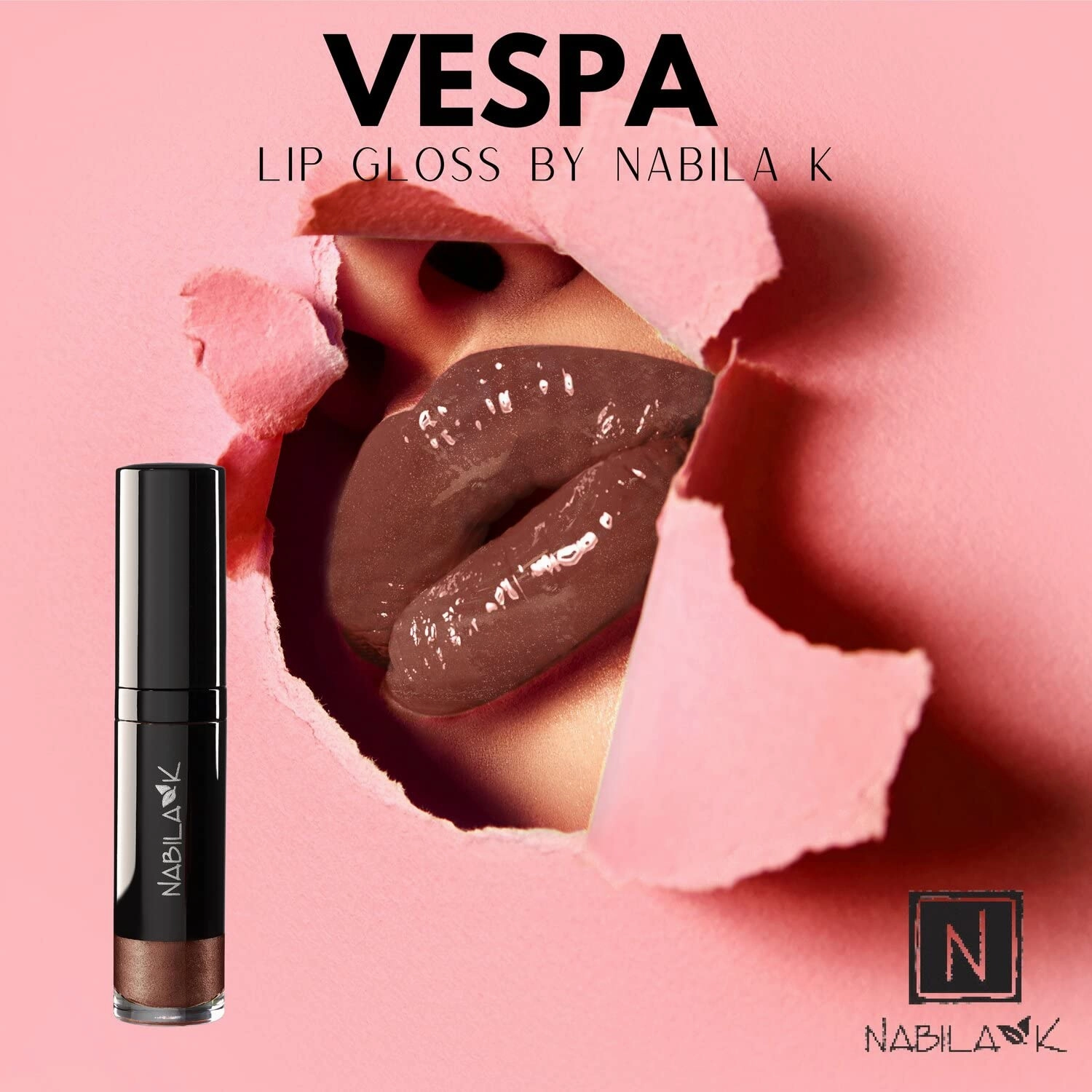 Lip Gloss - Moisturizing Lip Color Derived from Natural Pigments for Shimmery Sheen - Cruelty-Free, No Sulfates, Parabens, Phthalates - 0.25 oz - Pearlized - Vespa