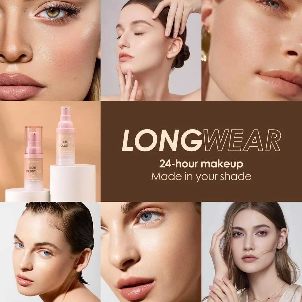 Liquid Foundation and Concealer Cover Cream, 2 in 1, Light Spectrum, Hydrating, Medium Full Coverage (03, 10-color foundation)