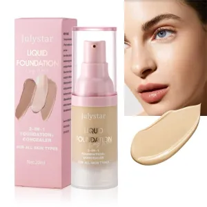 Liquid Foundation and Concealer Cover Cream, 2 in 1, Light Spectrum, Hydrating, Medium Full Coverage (03, 10-color foundation)