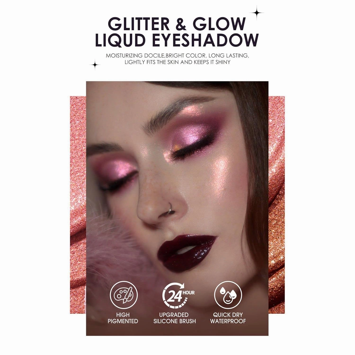 Liquid Glitter Eyeshadow, Liquid Chameleon Metallic Eyeshadow, Multicolor Shifting Holographic Glitter Multichrome Eyeshadow, Long-lasting With No Creasing Multi-Dimensional Eye Looks