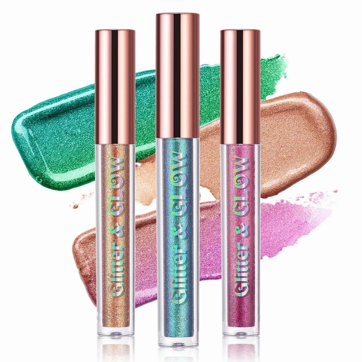Liquid Glitter Eyeshadow, Liquid Chameleon Metallic Eyeshadow, Multicolor Shifting Holographic Glitter Multichrome Eyeshadow, Long-lasting With No Creasing Multi-Dimensional Eye Looks