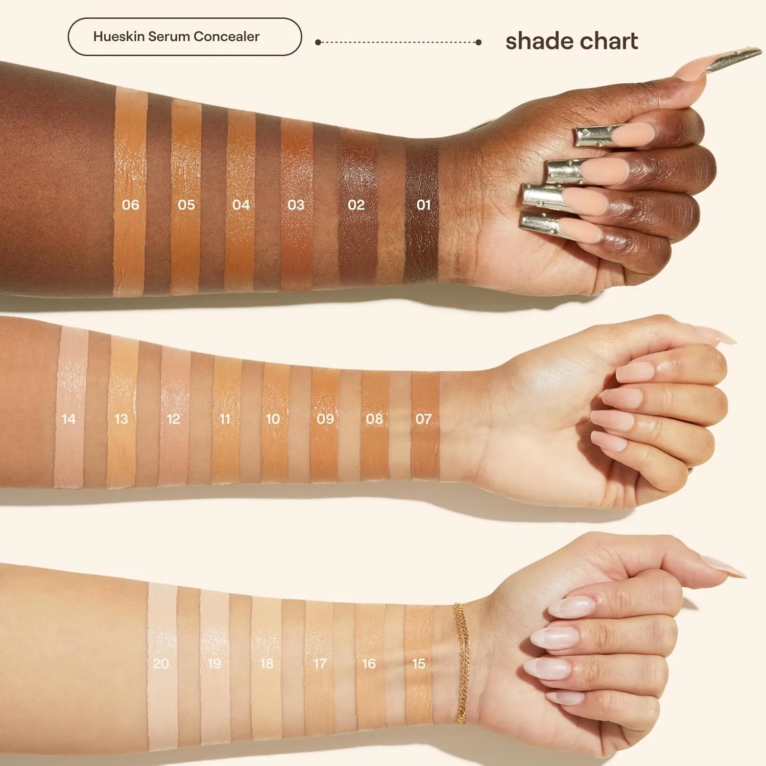 Live Tinted Hueskin Serum Concealer - Medium-to-Full Coverage Concealer with Niacinamide, & Hyaluronic Acid for Dark Circles, Fine Lines & Wrinkles, Buildable Long-Lasting Formula, 0.35 oz - Shade 3