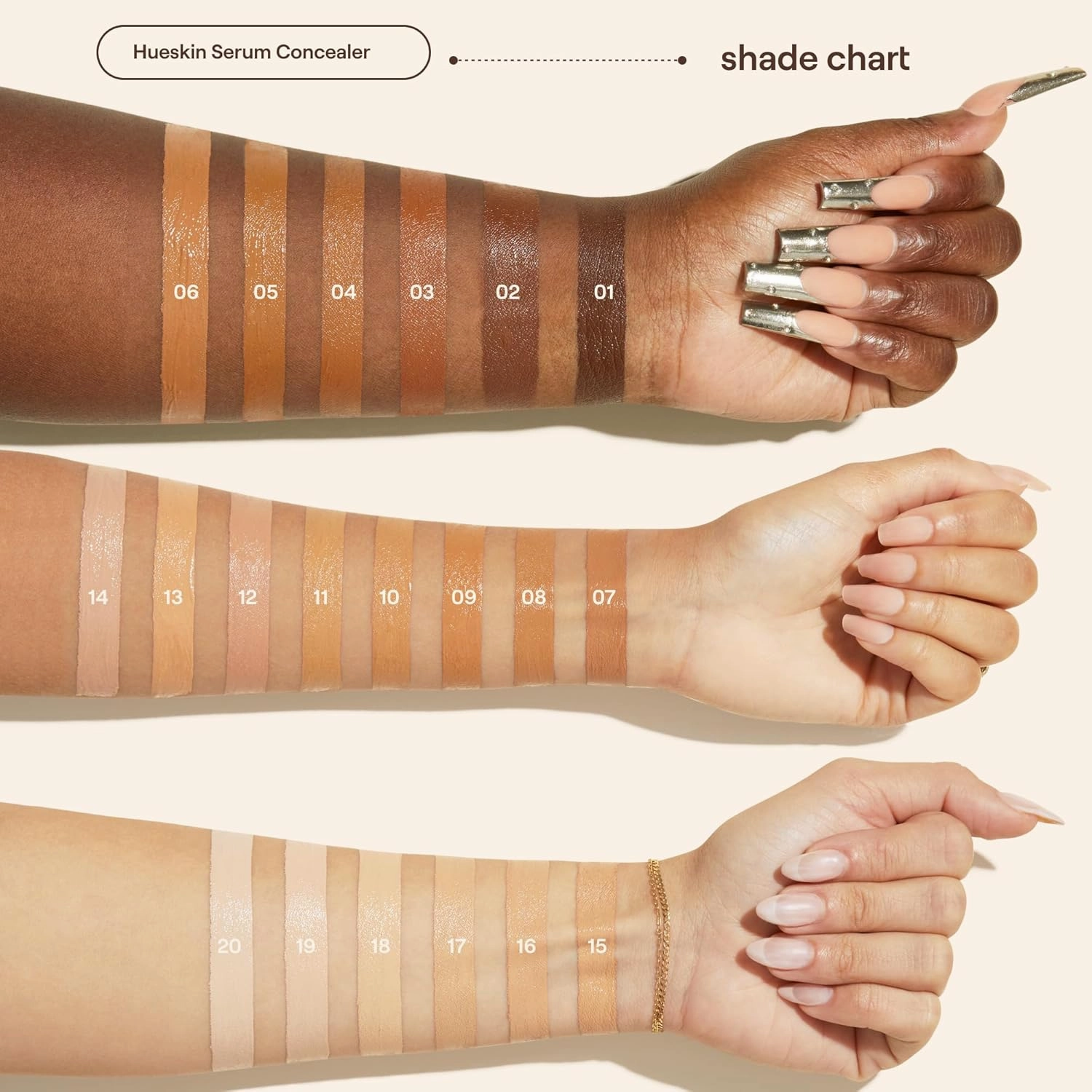 Live Tinted Hueskin Serum Concealer - Medium-to-Full Coverage Concealer with Niacinamide, & Hyaluronic Acid for Dark Circles, Fine Lines & Wrinkles, Buildable Long-Lasting Formula, 0.35 oz Shade 14