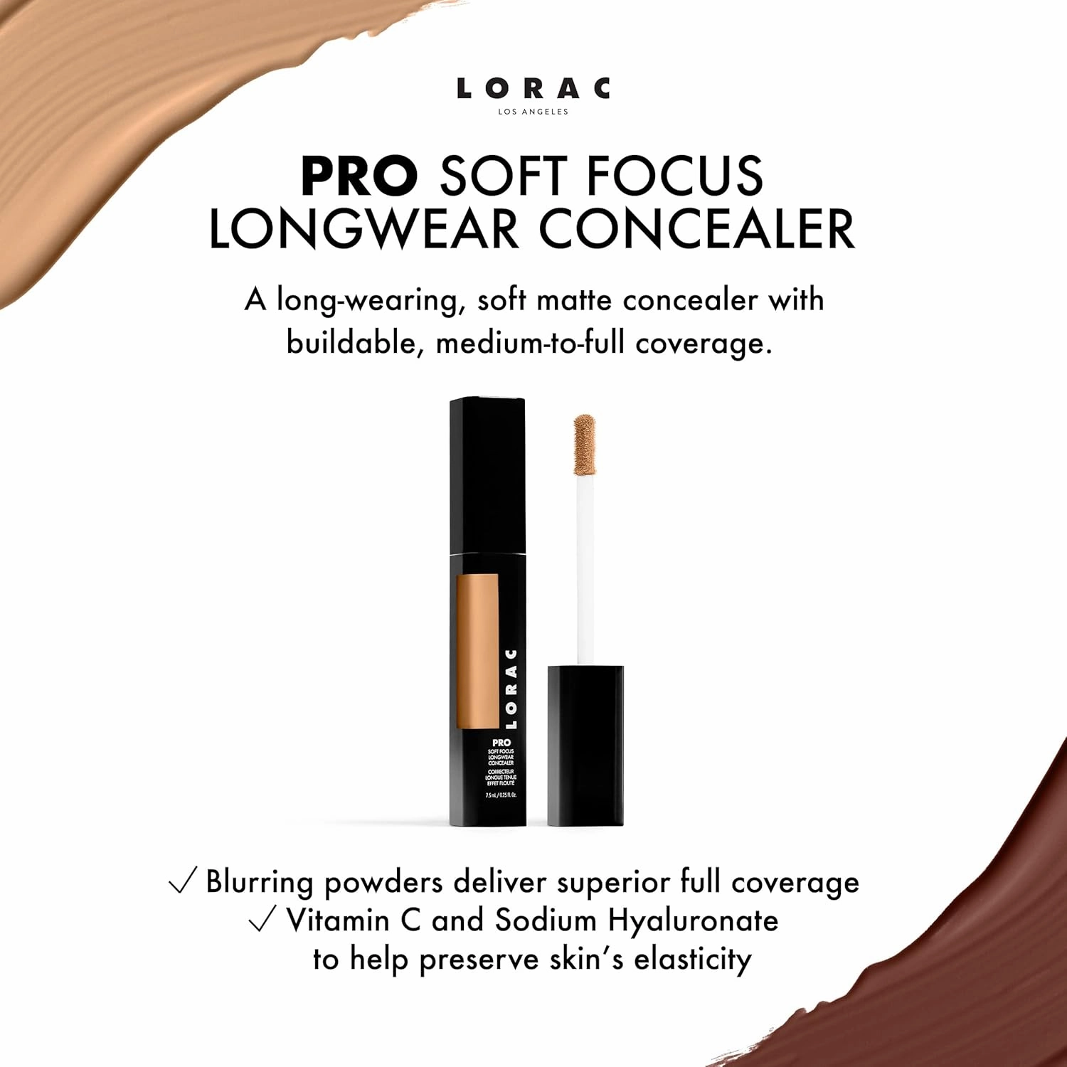 LORAC PRO Soft Focus Longwear Concealer, Full Coverage, Lightweight