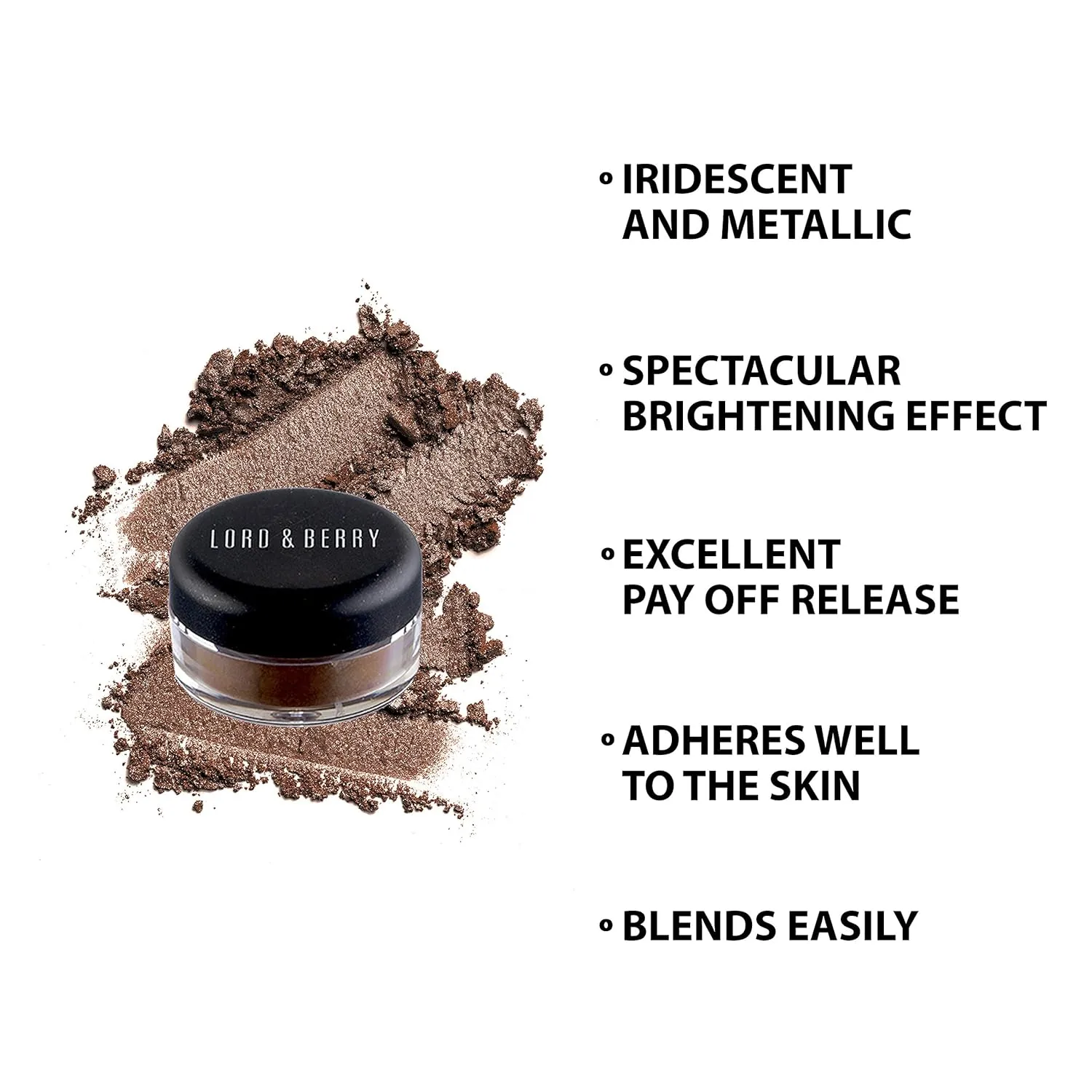 Lord & Berry Loose Eye Shadow Makeup Collection for Neutral, Nude, Brown, Green and Blue Eyes | Eyeshadow Palette Range from Matte, Shimmer, Natural, Small and Big, Dark Bronze