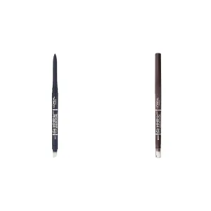 L'Oreal Paris Infallible Never Fail Mechanical Pencil Eyeliner Bundle with Built in Sharpener, Navy 0.008 oz. and Brown 0.008 oz.