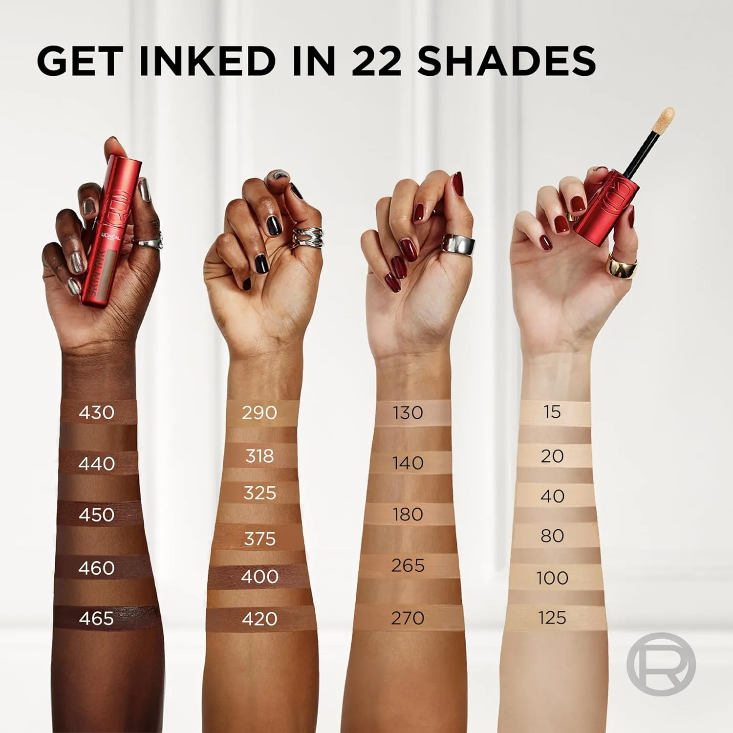 L'Oreal Paris Infallible Skin Ink 2-in-1 Foundation Concealer Hybrid Face Makeup, up to 48HR Transfer-Resistant with Buildable Light to Full Coverage, 290 Warm