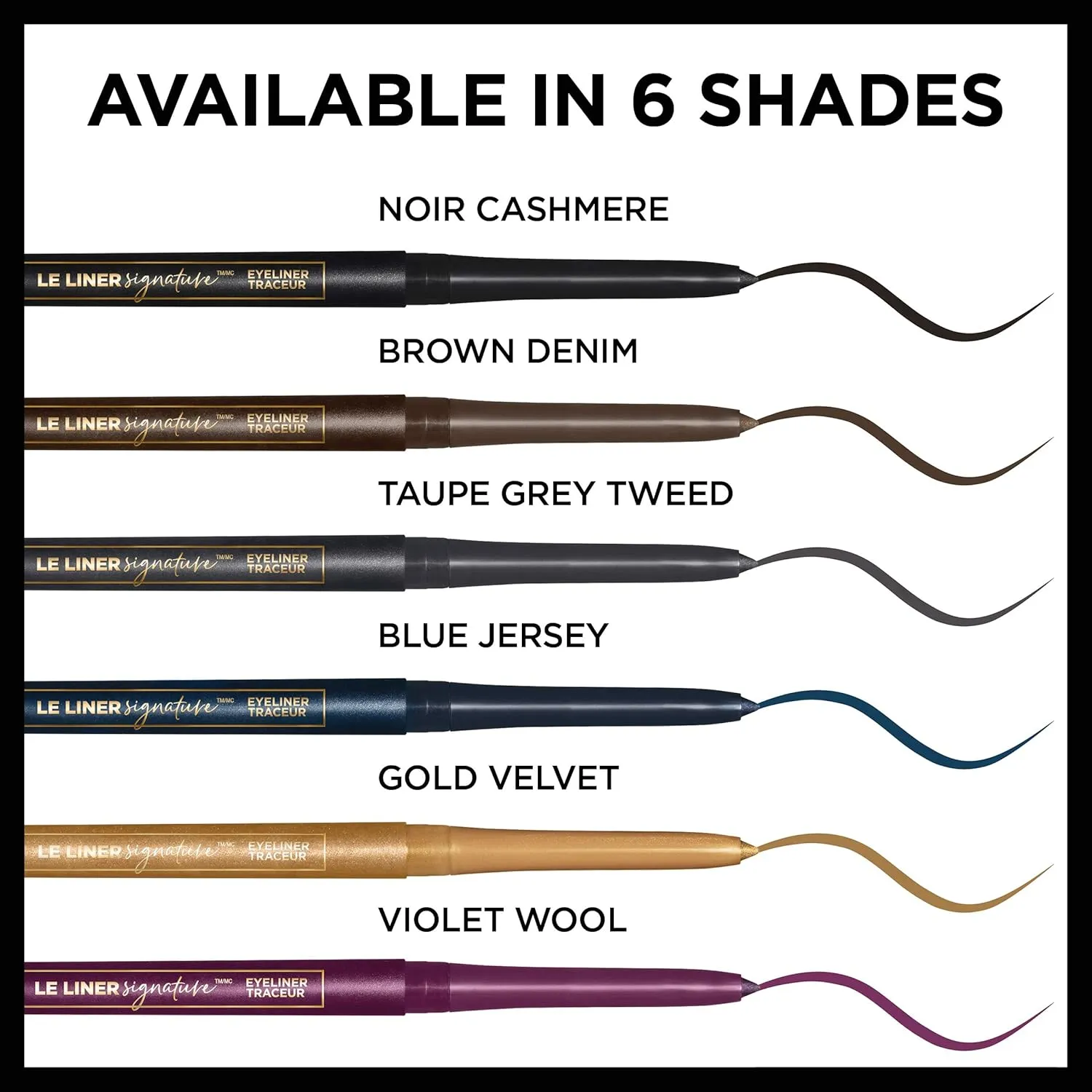 L'Oreal Paris Makeup Eyeliner, Le Liner Signature Mechanical Easy-Glide, Smudge Resistant Waterproof Eyeliner, Long Lasting Bold Color, Brown Denim, 0.011 oz, 1 count