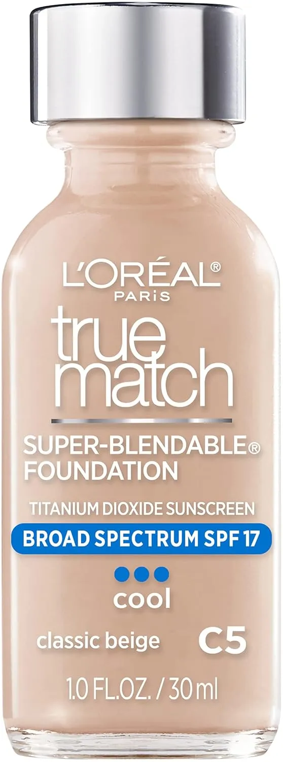 L'Oreal Paris Makeup True Match Super-Blendable Liquid Foundation, Classic Beige C5, 1 Fl Oz,1 Count