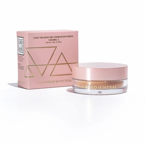 Loves-You-Back 3in1 Mineral Powder Foundation (CARAMEL 3) | Designed for acne-prone, sensitive skin for Natural Coverage with calming Zinc Oxide   Kaolin Clay | Vegan   Cruelty Free