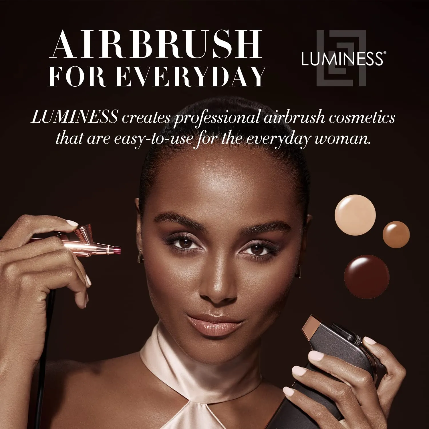 Luminess Air Silk 4-In-1 Airbrush Foundation- Foundation, Shade 070 (.5 Fl Oz) - Sheer to Medium Coverage - Anti-Aging Formula Hydrates and Moisturizes - Professional Makeup Kit for Cordless Air Brush