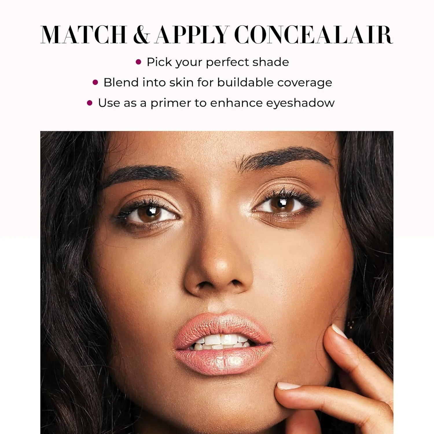 LUMINESS Under Eye Concealer for Dark Circles, ConcealAir (Warm Tan) - Weightless Coverage & Crease-Resistant Makeup Concealer to Even Out Skin Tones & Help Reduce Dark Spots & Blemishes - 0.25 fl oz