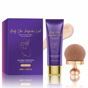 Luxury Body Coverage Perfector Waterproof Full Coverage, Hydrating Concealer Cream with Makeup Brush, Tattoo Cover Up Makeup for All Skin Tones, Long-Lasting Complexion Perfector (Warm Radiance)