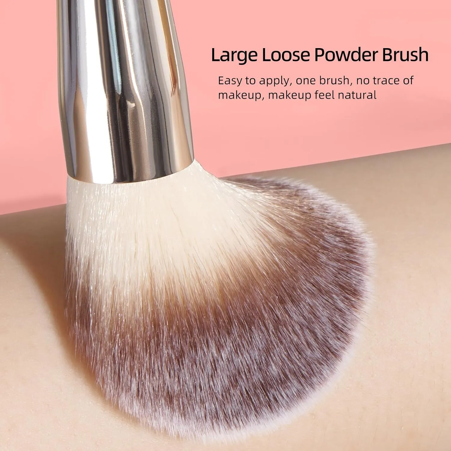MAANGE 3 PCS Foundation Makeup Brush Set, Double-ended Kabuki Brush for Contour Liquid Powder Concealer Cream Cosmetics Blending Blush Buffing Face Makeup Tools (Gold)