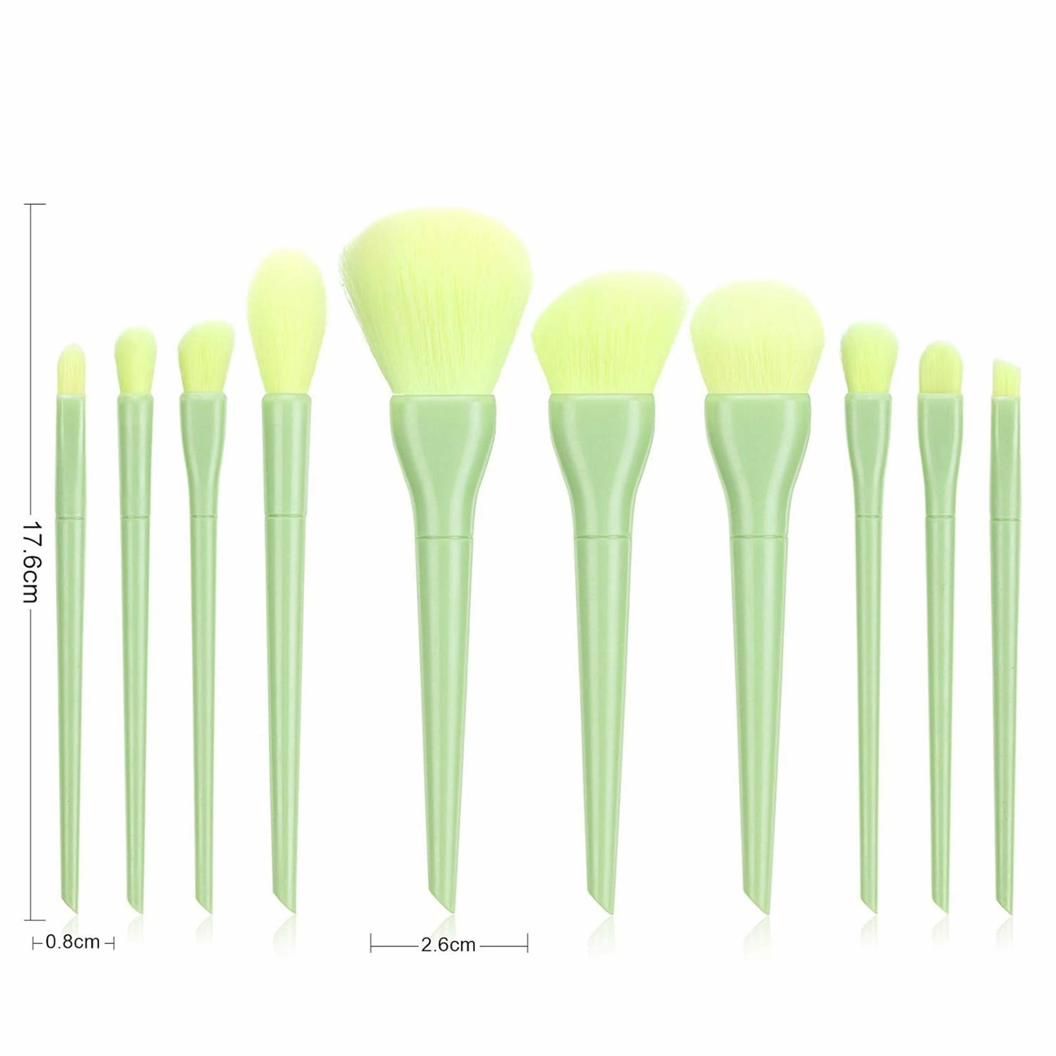 Make Brushes Cosmetic Eyeliner 10PCS Concealer Eyebrow Foundation Up Brush Makeup Products(Color:Green)