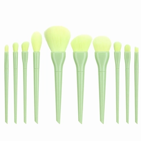 Make Brushes Cosmetic Eyeliner 10PCS Concealer Eyebrow Foundation Up Brush Makeup Products(Color:Green)