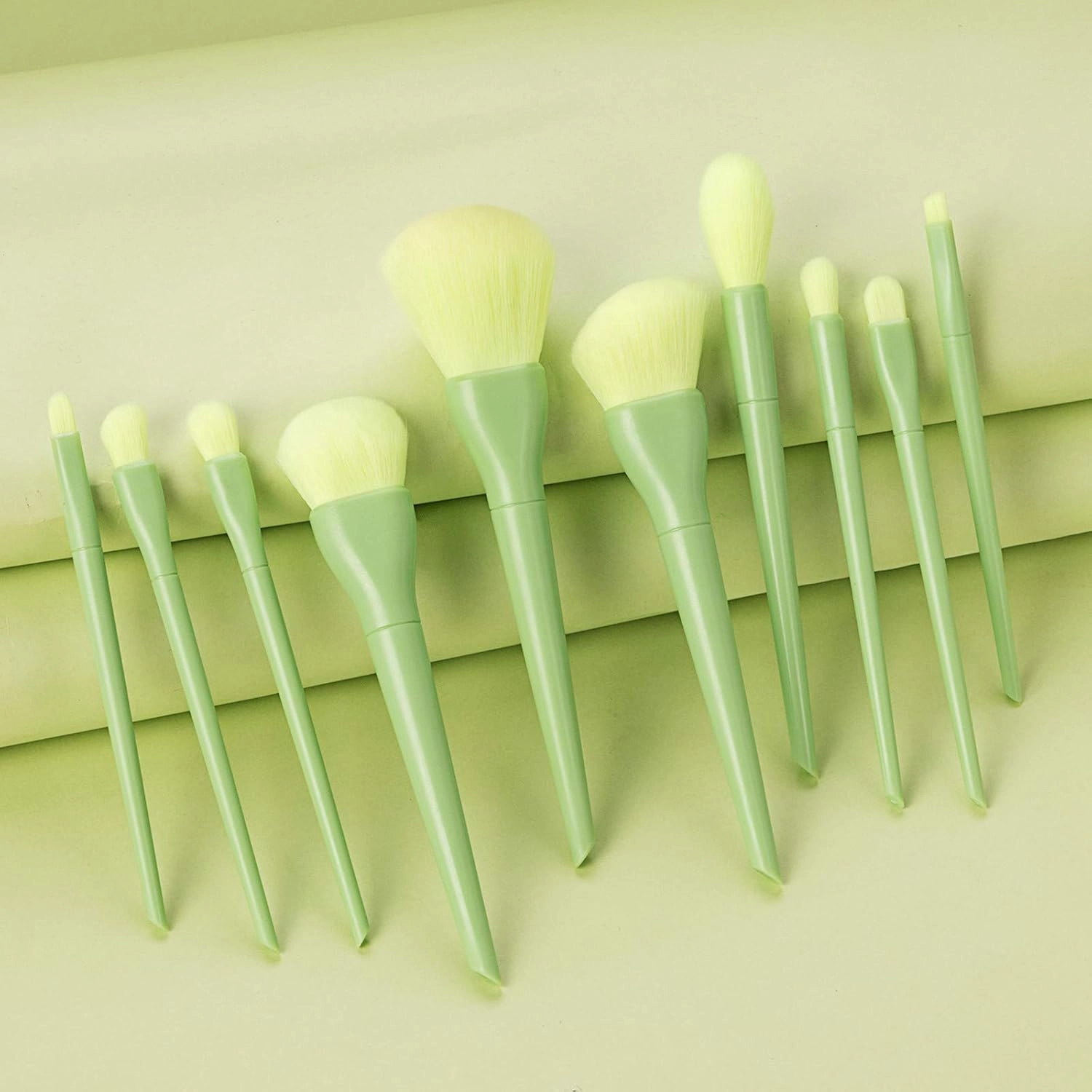 Make Brushes Cosmetic Eyeliner 10PCS Concealer Eyebrow Foundation Up Brush Makeup Products(Color:Green)