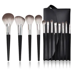 Makeup brush set 12 pieces of black silver brush powder eye shadow brush multi-function beauty tools