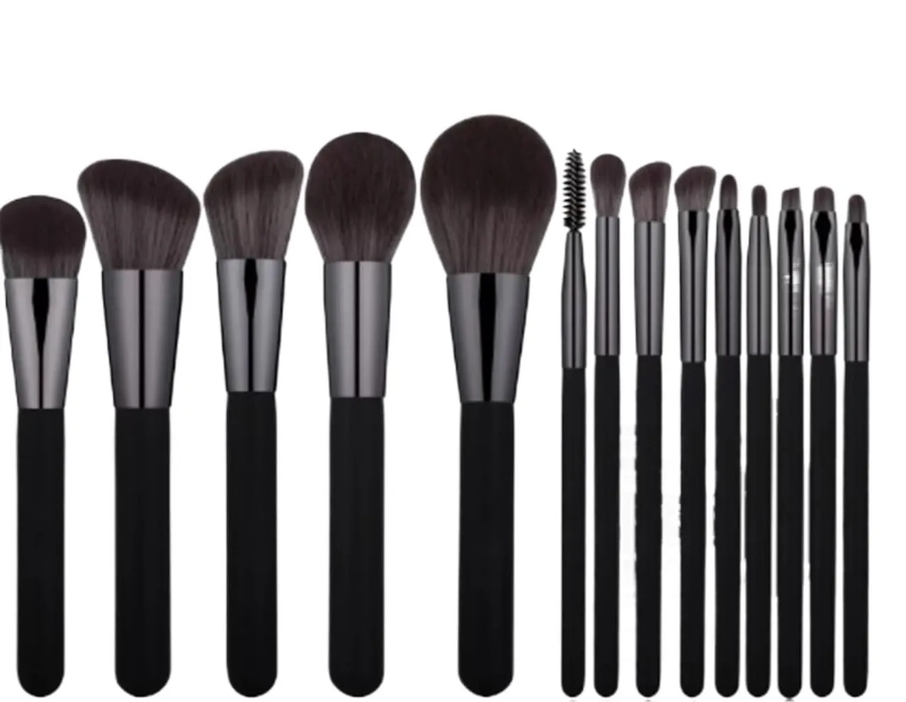 Makeup brush set 14 pieces of black silver brush powder multi-function beauty tools