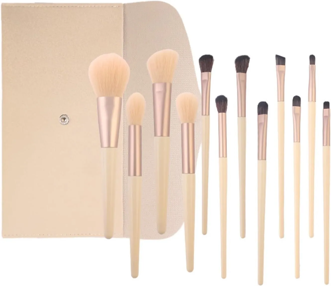 Makeup Brushes 12pcs Makeup Brushes Soft Fur Eyeshadow Set Brush Contour Powder Blush Concealer Brush Beauty Tools Brush Set(C)