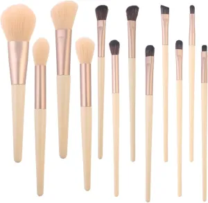 Makeup Brushes 12pcs Makeup Brushes Soft Fur Eyeshadow Set Brush Contour Powder Blush Concealer Brush Beauty Tools Brush Set(C)