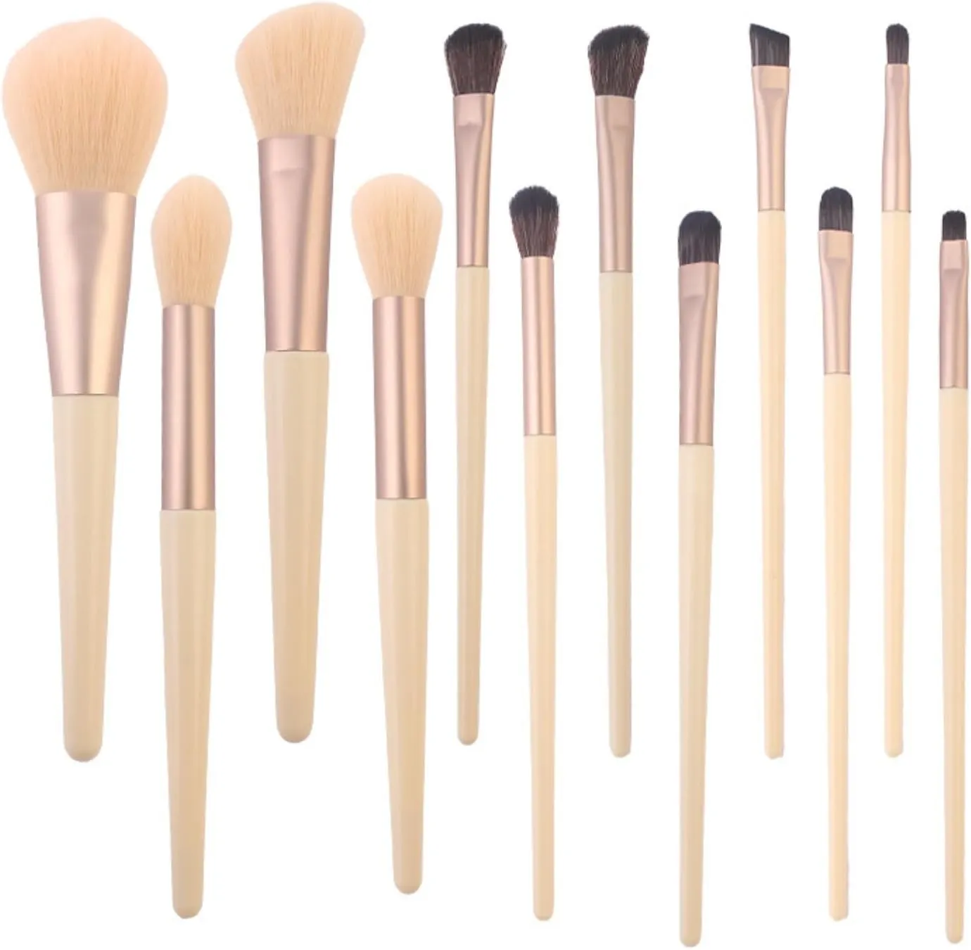 Makeup Brushes 12pcs Makeup Brushes Soft Fur Eyeshadow Set Brush Contour Powder Blush Concealer Brush Beauty Tools Brush Set(C)