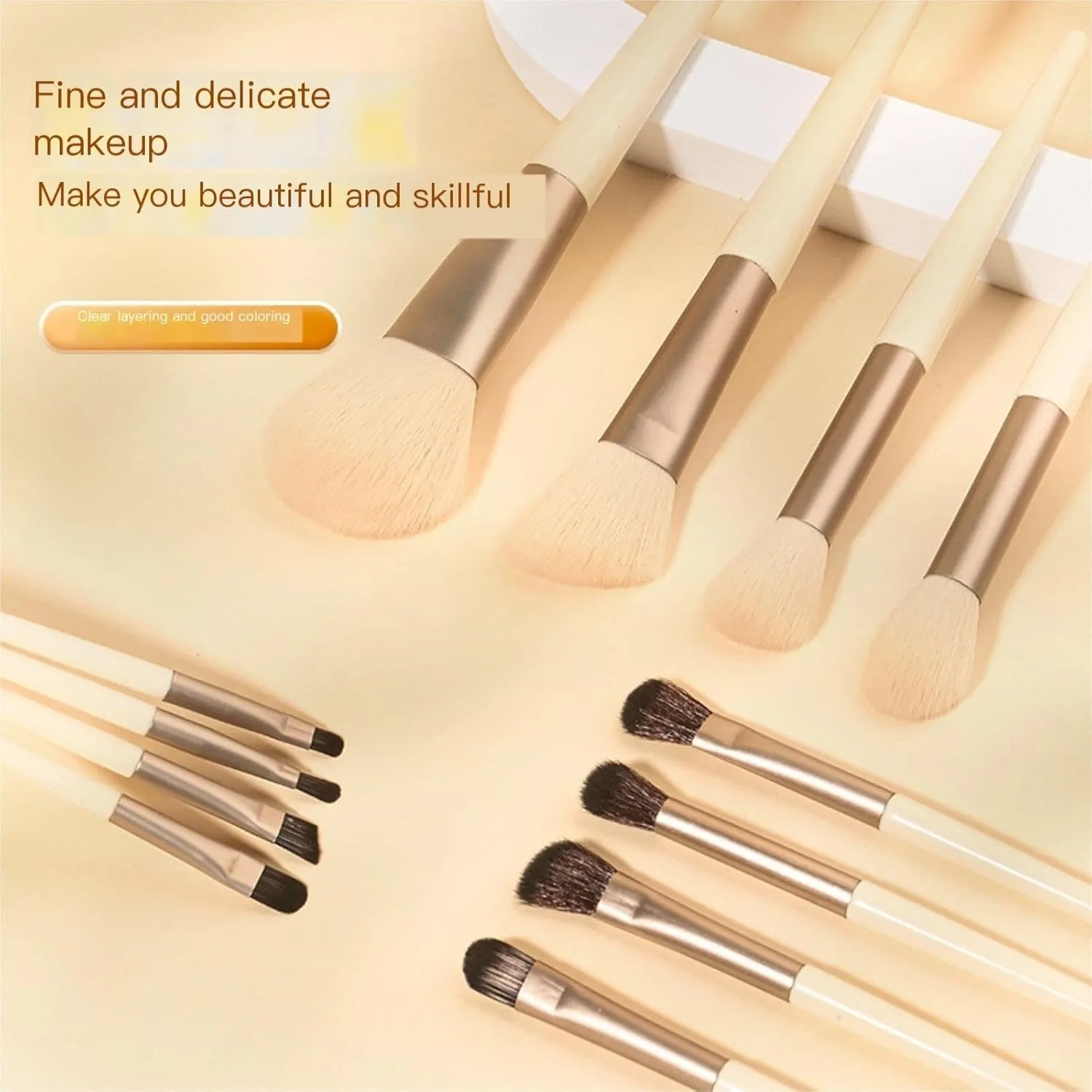Makeup Brushes 12pcs Makeup Brushes Soft Fur Eyeshadow Set Brush Contour Powder Blush Concealer Brush Beauty Tools Brush Set(C)