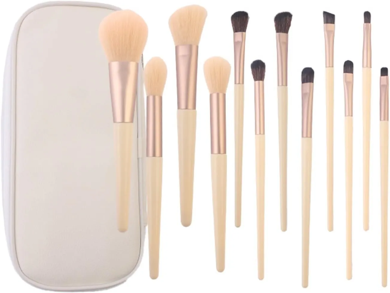 Makeup Brushes 12pcs Makeup Brushes Soft Fur Eyeshadow Set Brush Contour Powder Blush Concealer Brush Beauty Tools Brush Set(C)