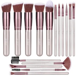 Makeup Brushes Makeup Brush Set, BESTOPE PRO Makeup Brushes Kit, 16Pcs Professional Makeup Brush Set for Eye and Face, Foundation Powder Concealers Blush Eyeshadow Brush Make UP Brushes Kit Champagne