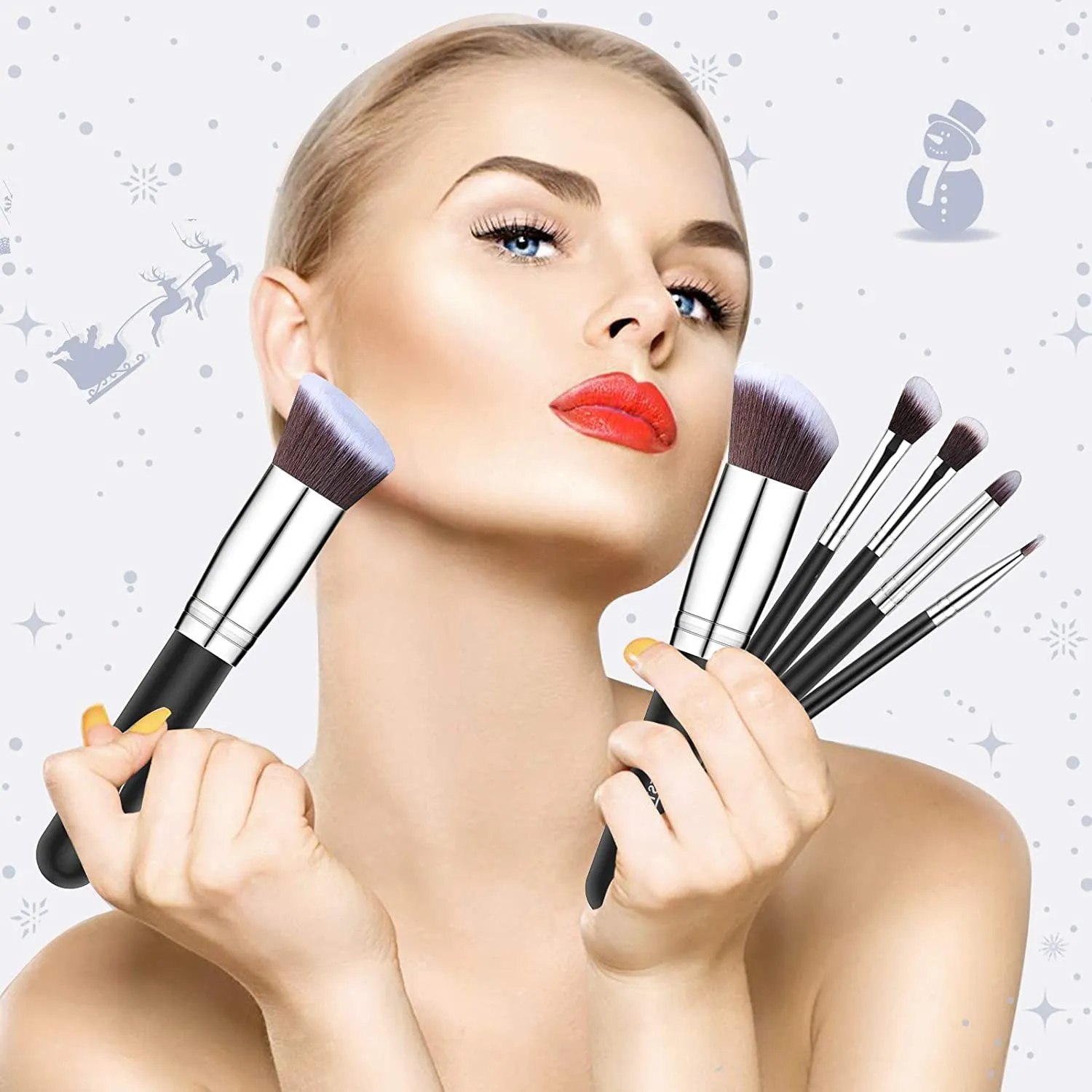 Makeup Brushes Makeup Brush Set, BESTOPE PRO Makeup Brushes Kit, 16Pcs Professional Makeup Brush Set for Eye and Face, Foundation Powder Concealers Blush Eyeshadow Brush Make UP Brushes Kit Silver