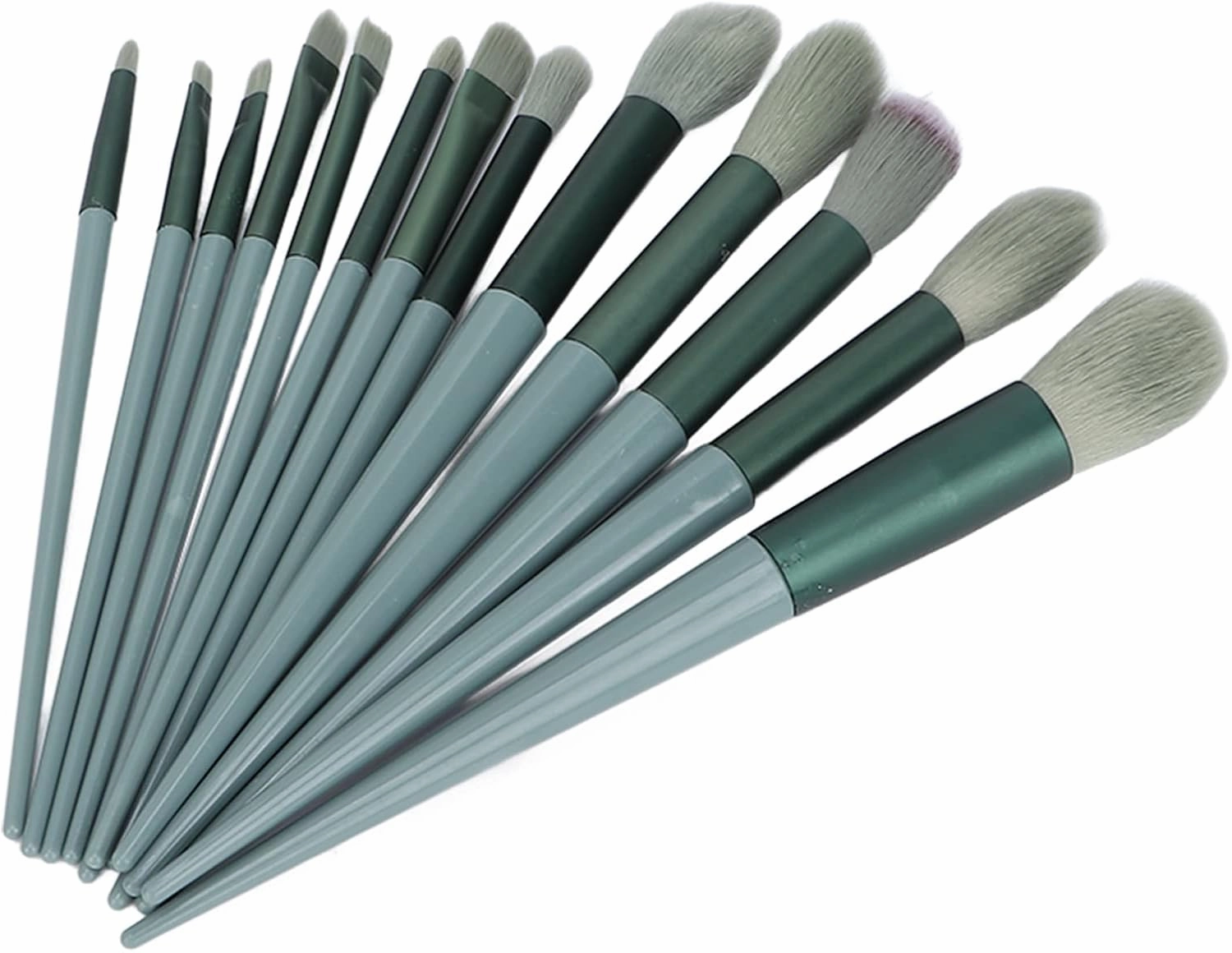 Makeup Brush Set, 13 Pcs Premium Synthetic Powder Concealers Eye Shadows Blush Makeup Brushes(Green)